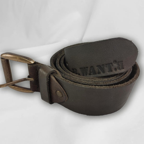 Buffalo Leather Belt 38.mm Head Dyed Dark Brown D. Chocolate