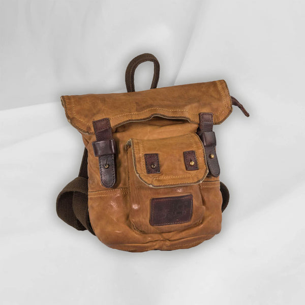 Zaino in Pelle - Leather BackPack "Gas Mask" with trimming Tent Original