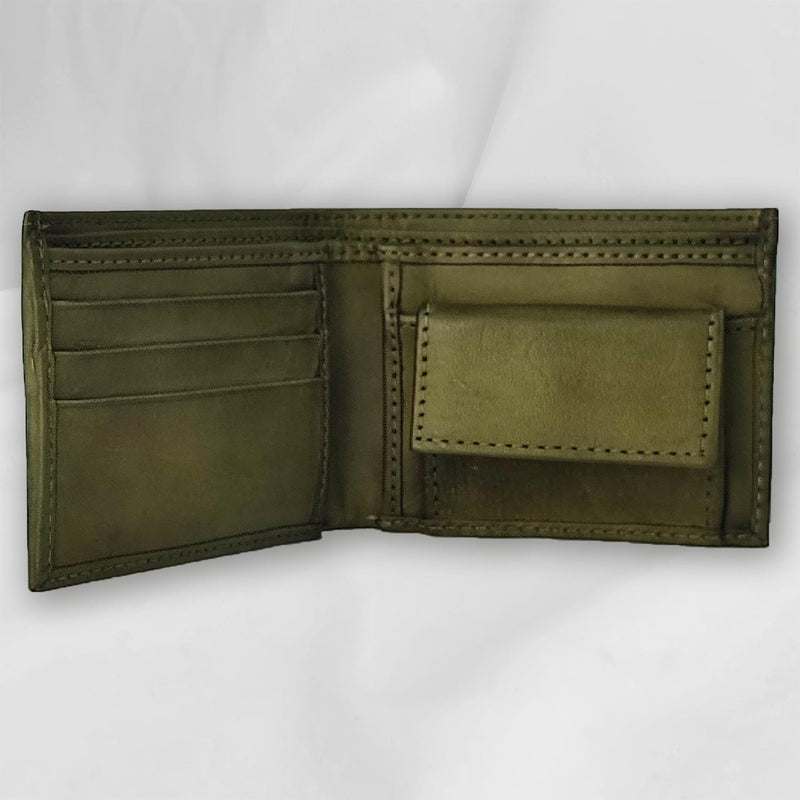 Cape Verde Moss Dyed Wallet with coin purse